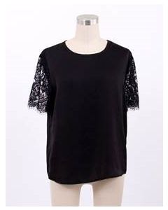 Current Air Women's Lace Short Sleeve Top